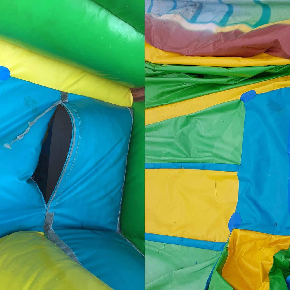 oprava poškodenej dopadovej zóny na hrade