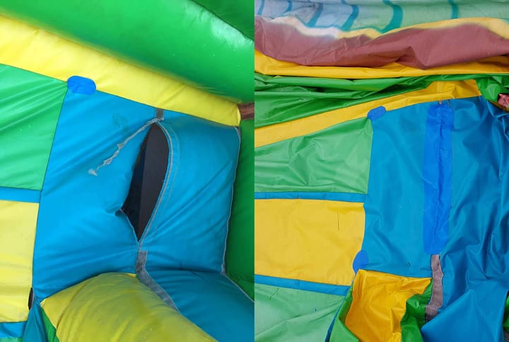 oprava poškodenej dopadovej zóny na hrade